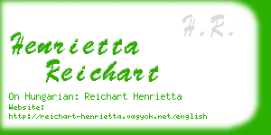 henrietta reichart business card